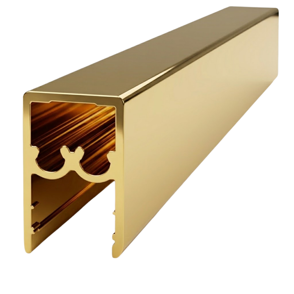Bright bronze sliding wardrobe track kit designed for 16mm wardrobe doors
