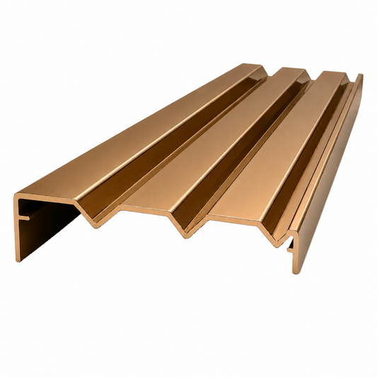 Bright bronze 5.7m triple wardrobe sliding door bottom track system for smooth and durable sliding door installation