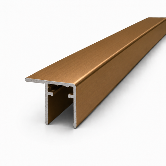 Bright bronze frameless wardrobe sliding door top and bottom rail aluminium profile for wardrobe door frame installation and smooth door operation