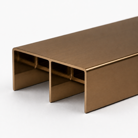 Bright Bronze Wardrobe Top Track 5.7m- Double track system - Wardrobe Aluminium Framing