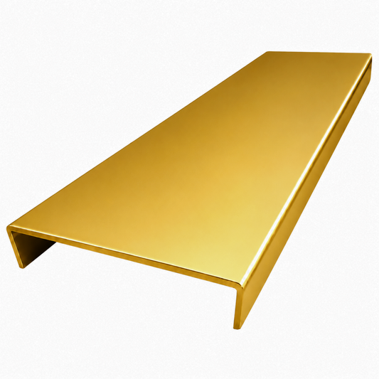 Bright gold aluminium double track wall jamb 5.5m system for sliding wardrobe doors and framing installation