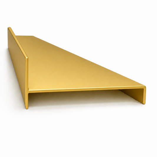 Bright gold aluminium wardrobe cover jamb 5.6m profile for sliding wardrobe doors and frame finishing