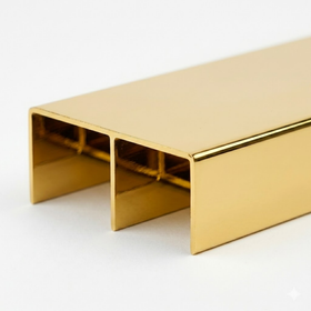 Bright Gold Wardrobe Top Track 5.7m- Double track system - Wardrobe Aluminium Framing