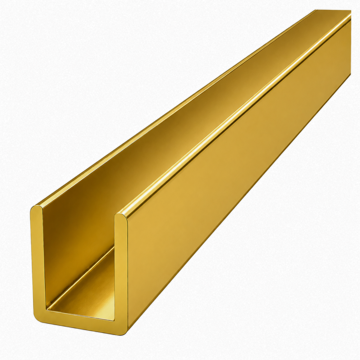 Bright Gold U Channel 5.7m - Wardrobe Aluminium Framing