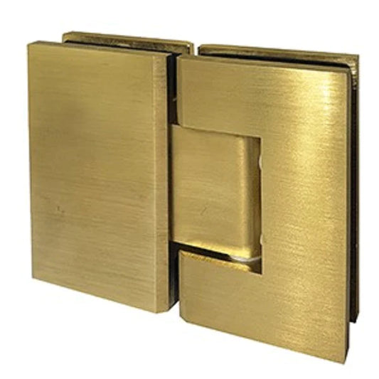 Brushed brass 180 degree glass to glass shower screen hinge for frameless glass shower doors