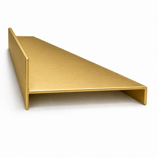 Brushed gold aluminium wardrobe cover jamb 5.6m profile for sliding wardrobe doors and frame finishing