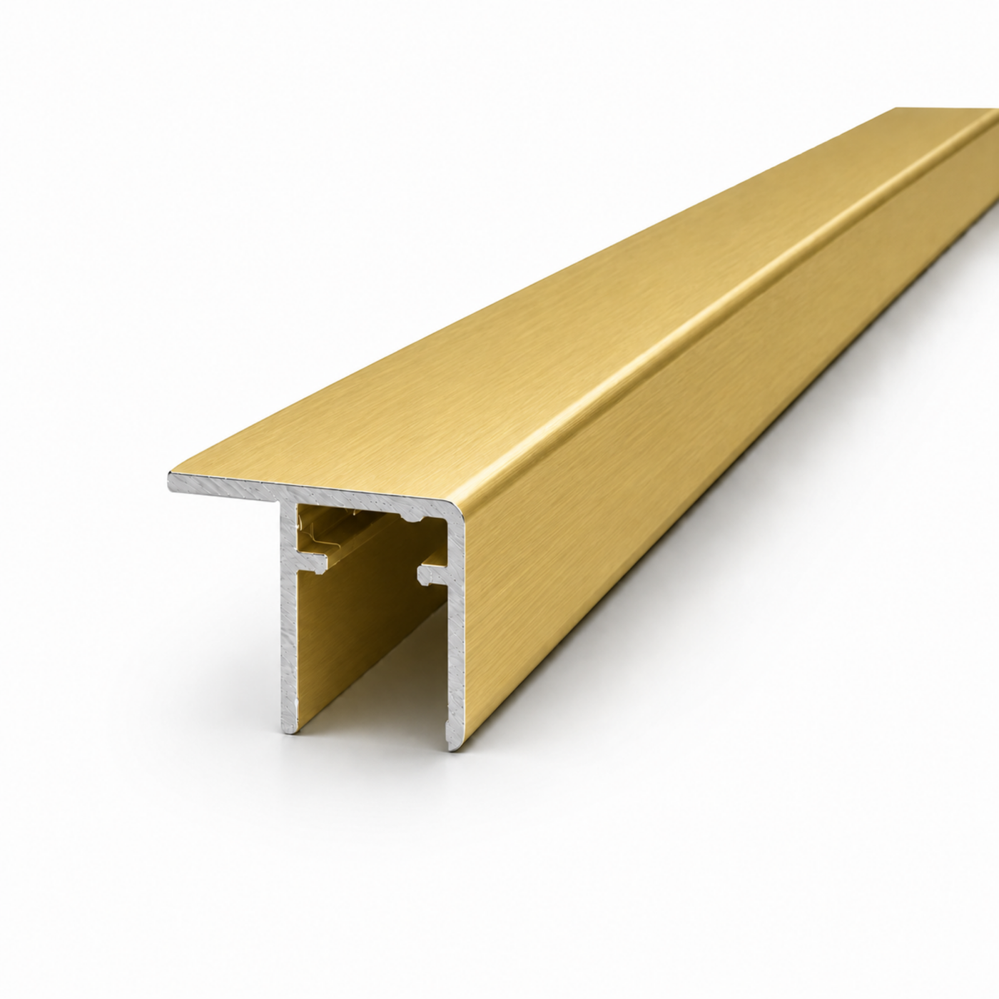 Wardrobe Top and Bottom Rail | Frameless | Brushed Gold