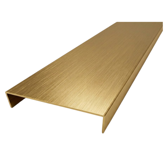 Brushed gold aluminium wall jamb profile for sliding wardrobe door framing and secure installation