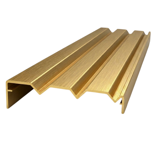 Brushed gold 3.7m triple bottom track wardrobe sliding door system for smooth, durable sliding wardrobe door installation