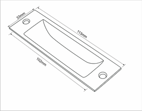 Brushed Gold Flush Pull Handle 33mm
