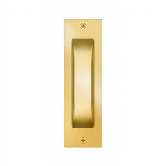 Brushed gold 33mm flush pull handle for internal timber cavity sliding doors