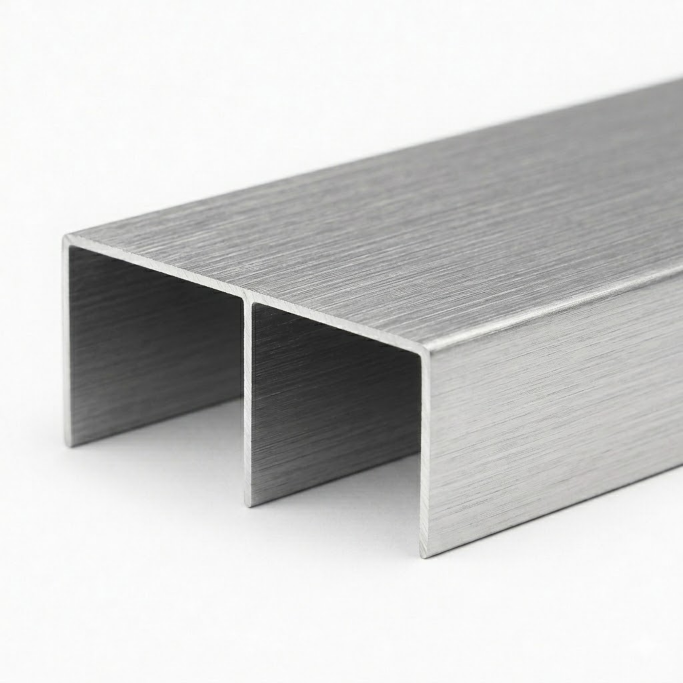 Brushed Silver Wardrobe Top Track 5.7m- Double track system - Wardrobe Aluminium Framing