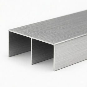 Brushed Silver Wardrobe Top Track 5.7m- Double track system - Wardrobe Aluminium Framing