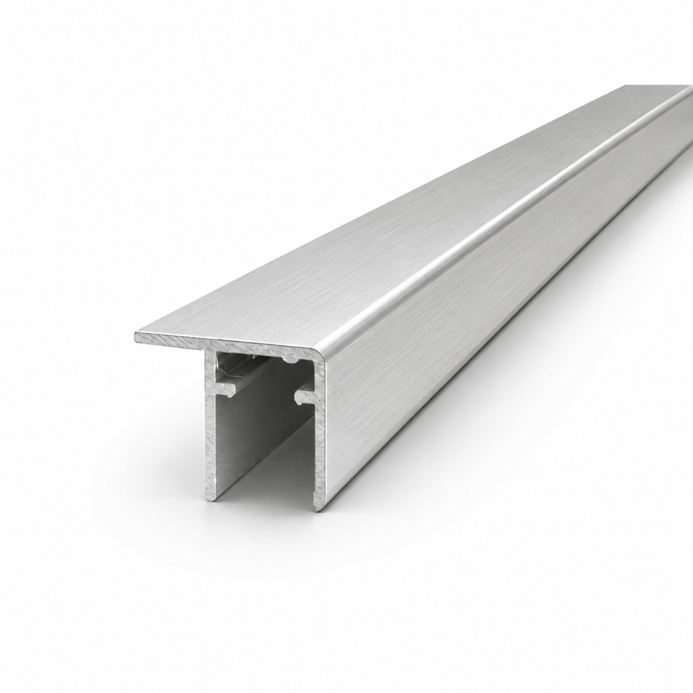 Wardrobe Top and Bottom Rail | Frameless | Brushed Silver