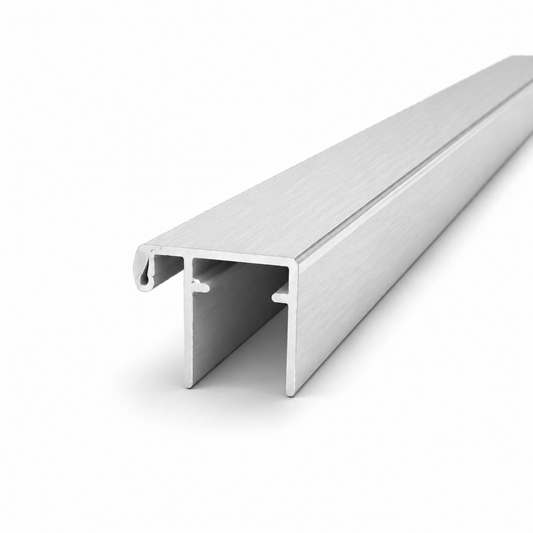 Brushed silver semi frameless wardrobe sliding door top and bottom rail aluminium profile for wardrobe door frame installation and smooth door operation