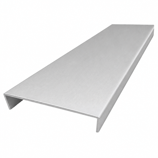 Brushed silver aluminium wall jamb profile for sliding wardrobe door framing and secure installation
