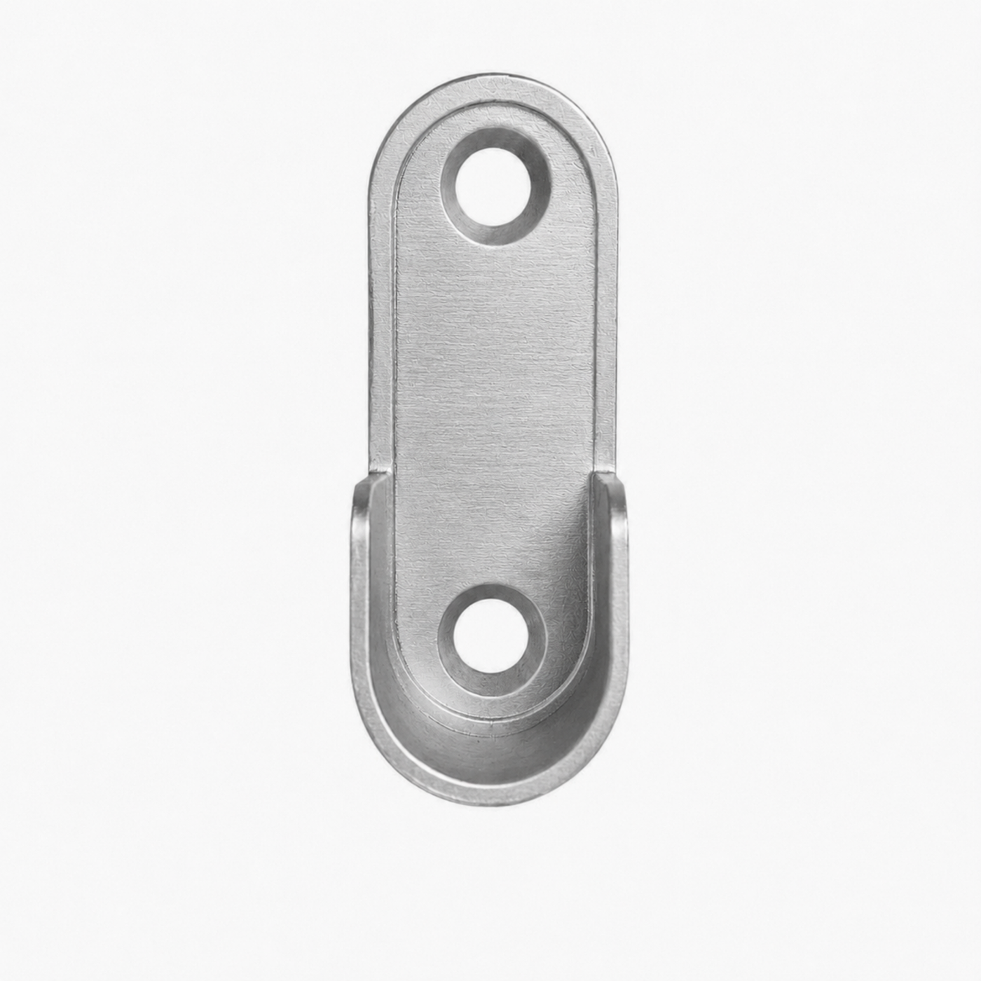 Oval End Flange | 16mm | Brushed Silver