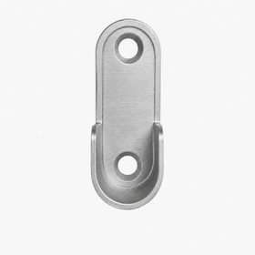 Oval End Flange | 16mm | Brushed Silver