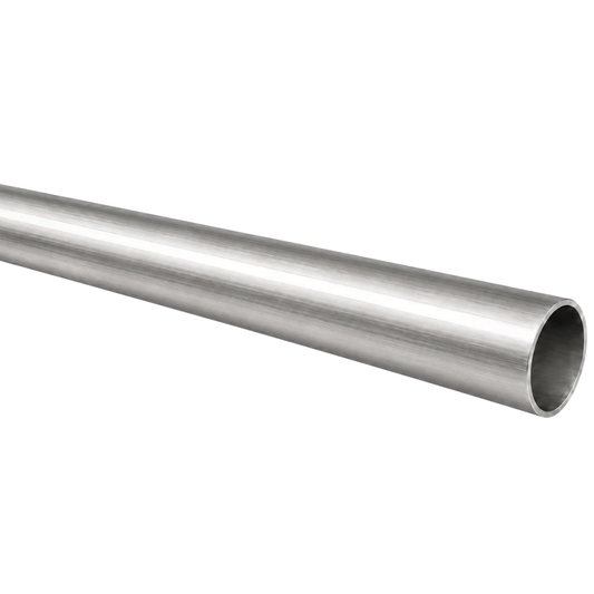 Brushed silver aluminium round wardrobe hanging rail 25mm x 2.9m for wardrobes and closets, durable clothes rail with a modern brushed finish for organised clothing storage