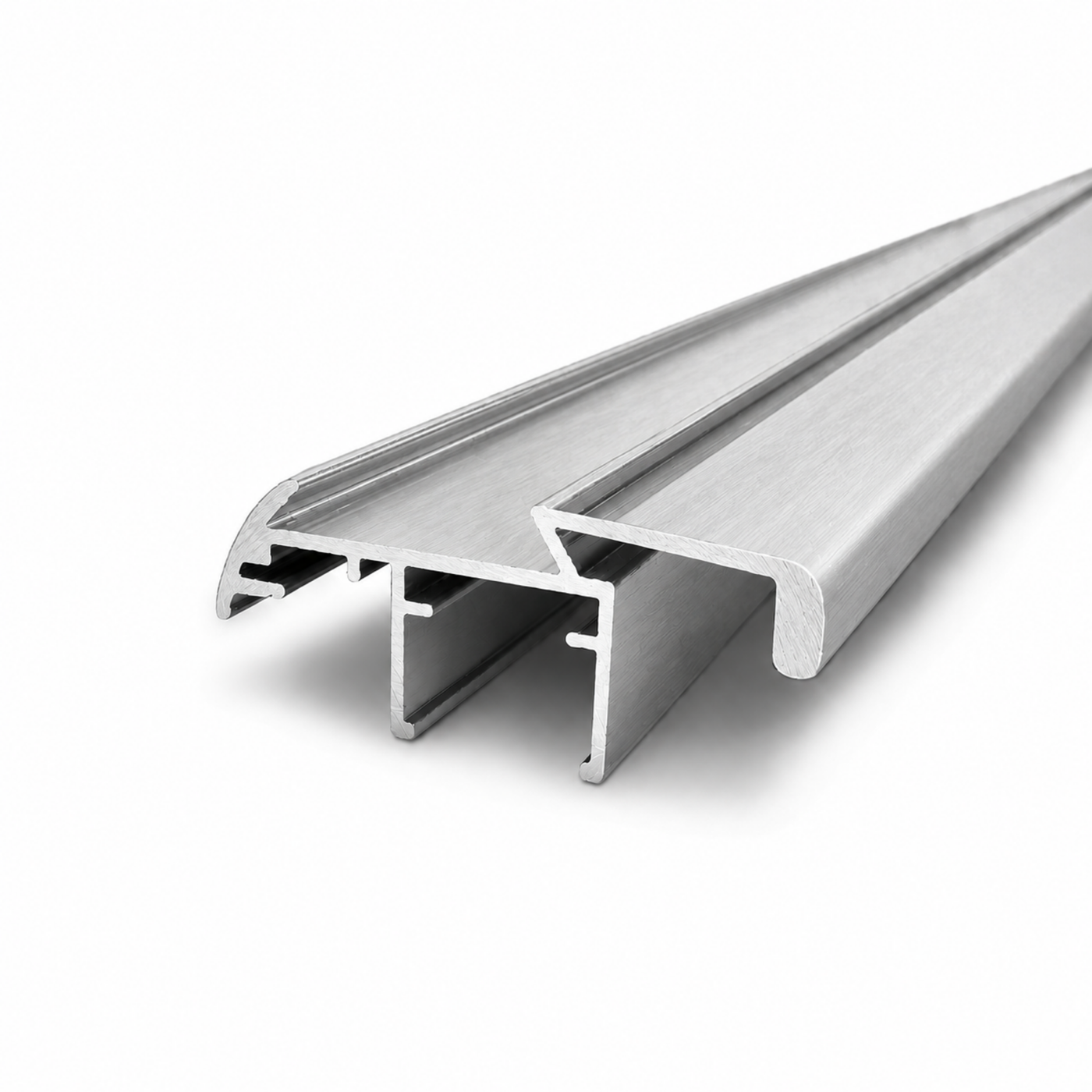 16mm Wardrobe Grip Style | Semi Frameless | Brushed Silver