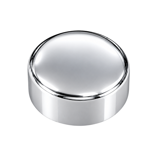 Brushed silver snap-on screw caps for covering cabinet and wardrobe screws, compatible with 6–8 gauge screws