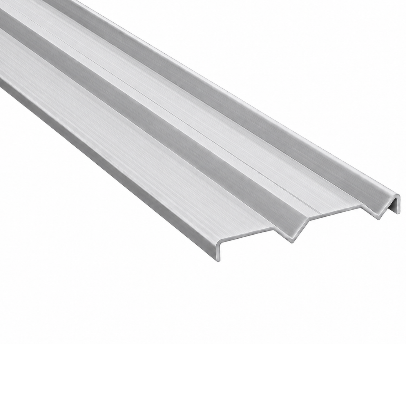 Brushed Silver Wardrobe Bottom Track 5.7m | Double track system | No Lip