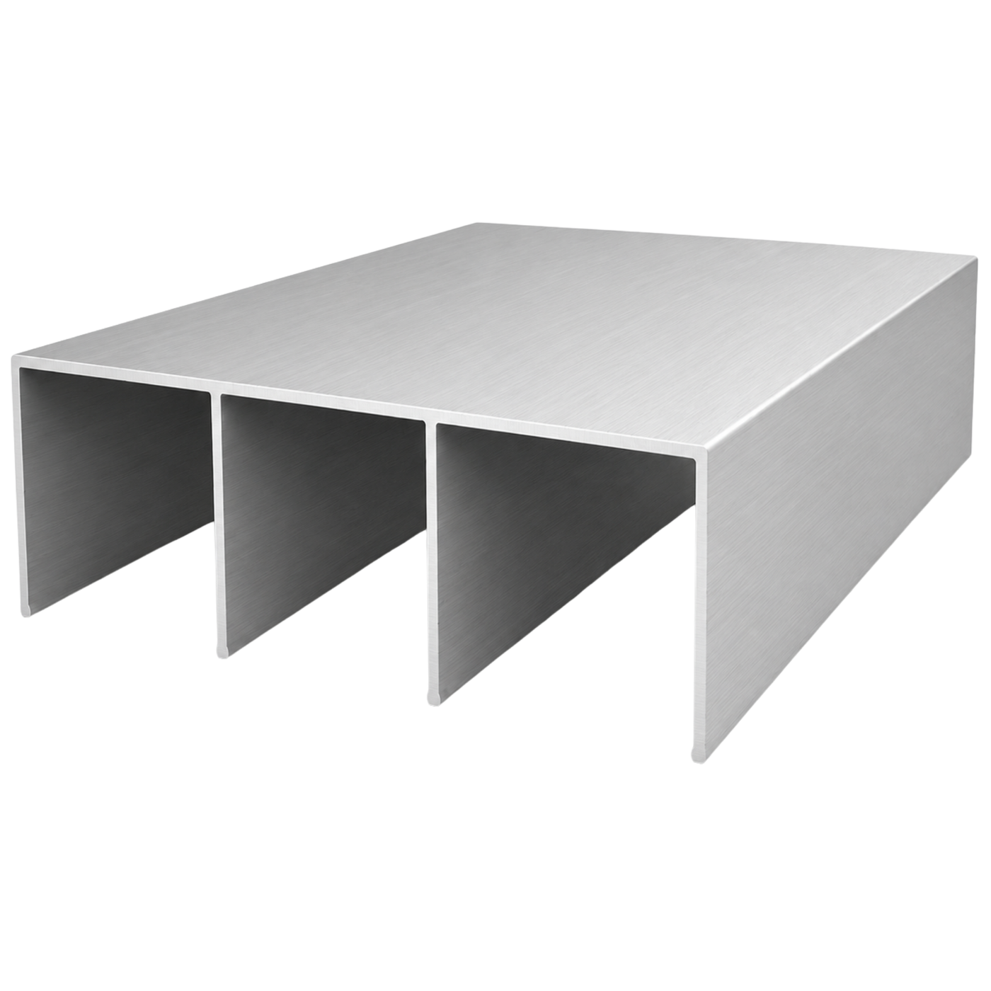 Brushed Silver Top Track Triple 5.7m - Wardrobe sliding door track