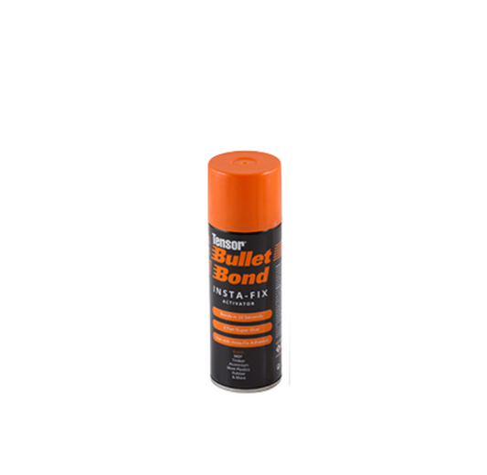 Bullet Bond Insta Fix 2-part adhesive super glue kit for fast curing, strong bonding of metal, wood, plastic, and general repair applications in construction and joinery