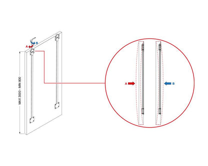 Cinetto Black Wooden Door Straightener. Length: 2600mm. Top and Back Adjustment