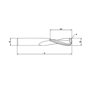 2 Flute Ballnose Spirals | 2mm D | 10mm L2 | 6mm S | 60mm L
