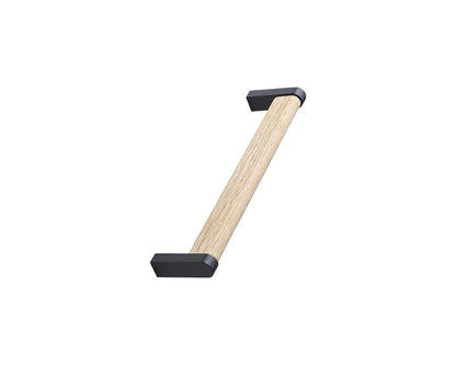 Furnipart Crossing Handle. Finish: Oak Lacquered/Matt Black. Length: 168mm