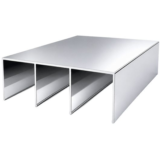 Chrome aluminium wardrobe top triple track 5.7m system for sliding wardrobe doors and smooth door operation