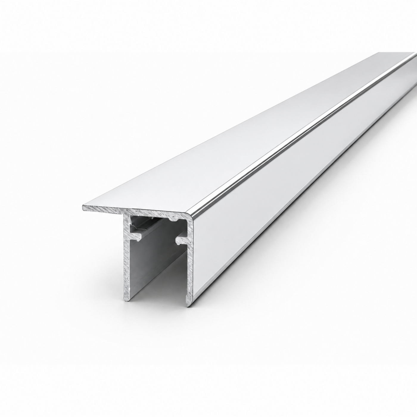 Wardrobe Top and Bottom Rail | Frameless | Chrome