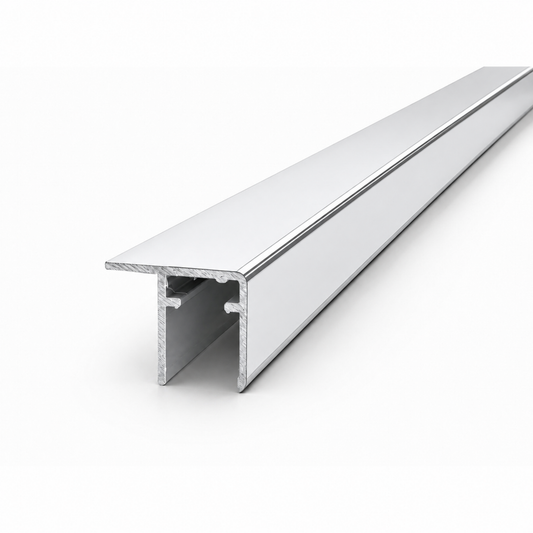 Chrome frameless wardrobe sliding door top and bottom rail aluminium profile for wardrobe door frame installation and smooth door operation