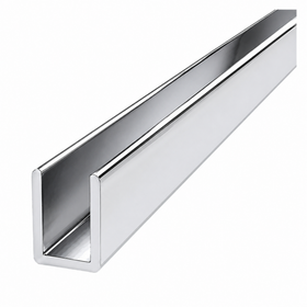 Chrome U Channel 5.5m - Wardrobe Aluminium Framing