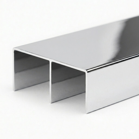 Chrome Wardrobe Top Track 5.7m- Double track system - Wardrobe Aluminium Framing