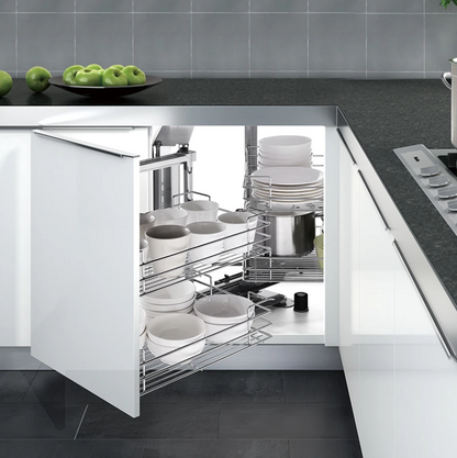 Chrome Magic Corner Unit – Fits 900mm+ Blind Cabinets-0