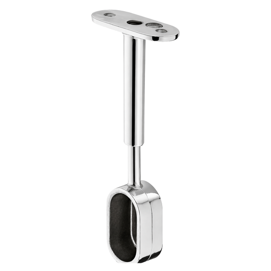 Chrome adjustable 16mm oval wardrobe rail pillar end fitting for wardrobe systems