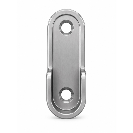 Chrome oval pillar flange for 16mm wardrobe hanging rail, providing secure centre support for wardrobe and closet rod installations.