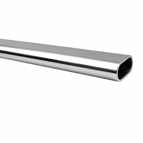 Chrome Oval Hanger Rail 15mm x 30mm x 2.9m