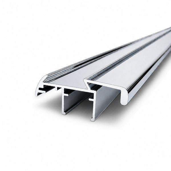 Chrome semi frameless wardrobe sliding door grip style aluminium profile for wardrobe door frame installation and smooth durable sliding door system performance