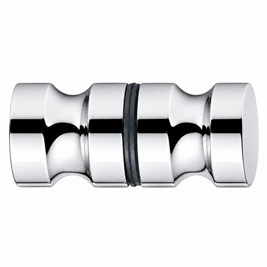Chrome shower screen door knob handle with single notch for glass shower doors