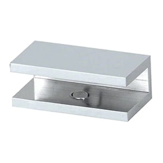 Chrome square no-drill glass clamp for frameless shower screens with secure glass mounting