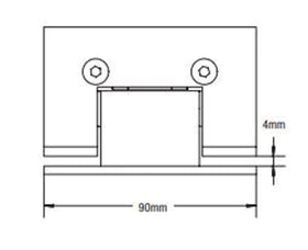 Wall to Glass Offset Shower Screen Hinge Chrome