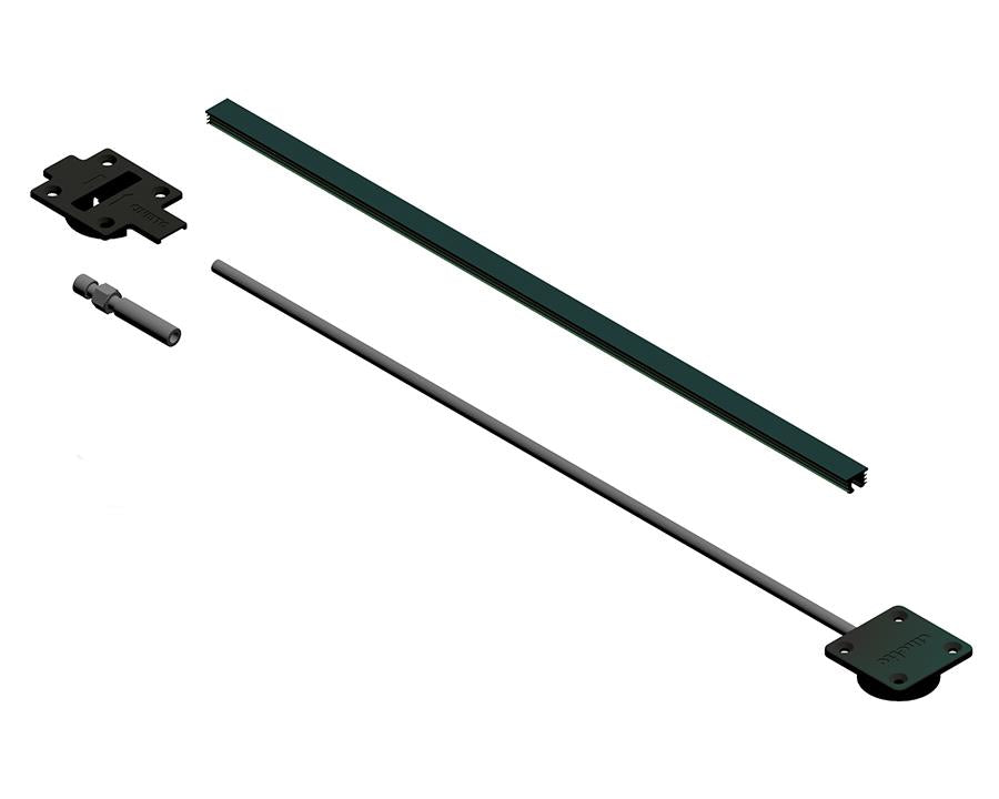 Cinetto black zamac wooden door straightener, 2600 mm length with top‑ and back‑adjustment for warp prevention