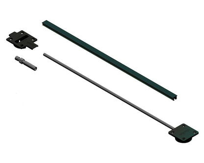 Cinetto black zamac wooden door straightener, 2600 mm length with top‑ and back‑adjustment for warp prevention