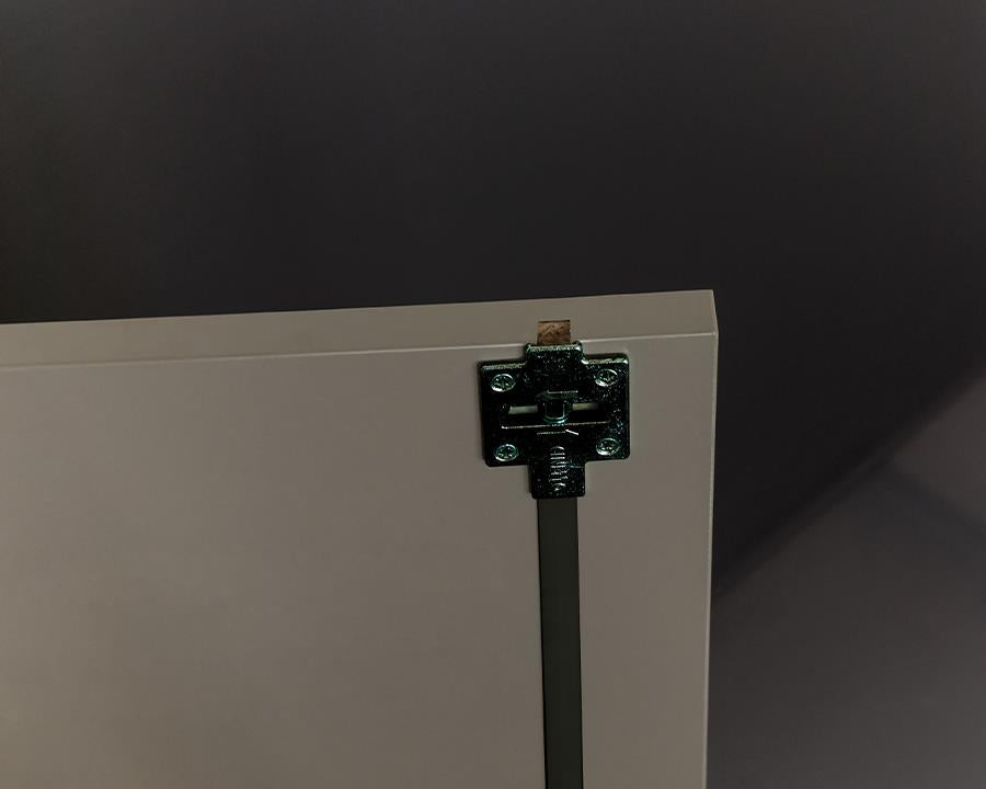 Cinetto black zamac wooden door straightener, 2600 mm length with top‑ and back‑adjustment for warp prevention