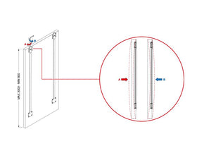 Cinetto Black Wooden Door Straightener. Length: 2600mm. Top and Back Adjustment by W&B