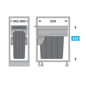 Pull-Out Kitchen Bin – 300mm Cabinet (32L)