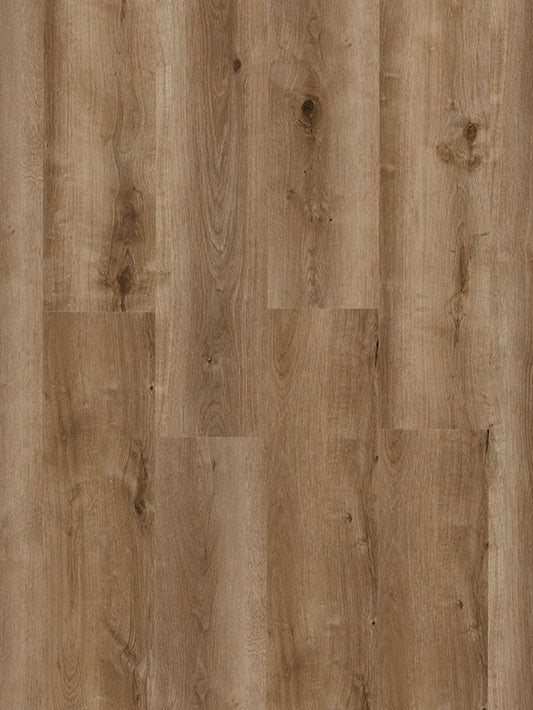 Conwy Plank 8mm waterproof hybrid flooring with realistic timber look, attached underlay, and scratch-resistant finish for residential and commercial spaces